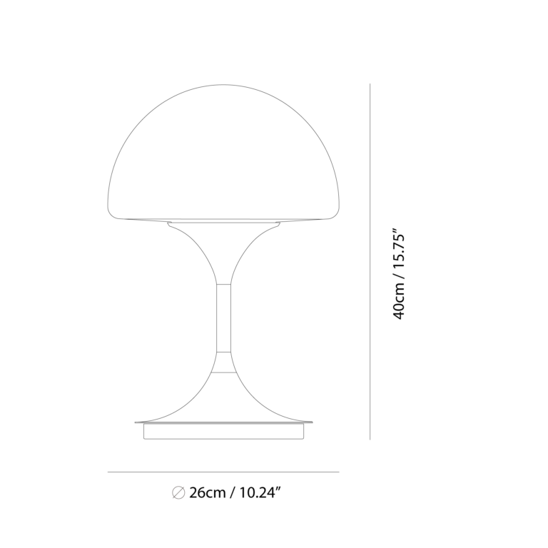 Pensee L Table Lamp by Seed Design, dimension drawing