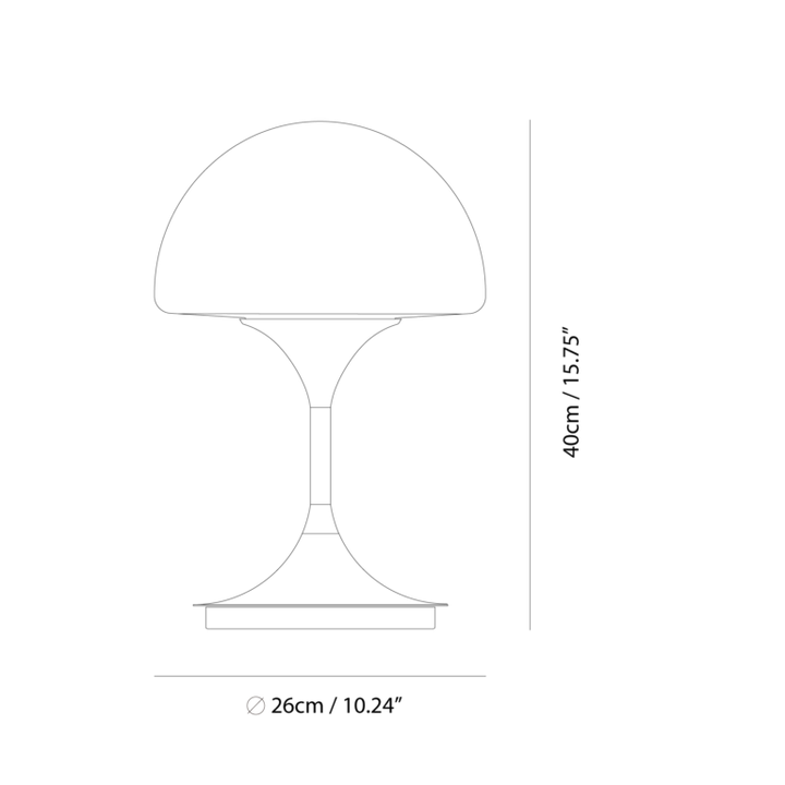 Pensee L Table Lamp by Seed Design, dimension drawing