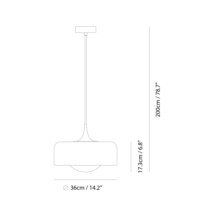 Pensee L Pendant by Seed Design, dimension drawing