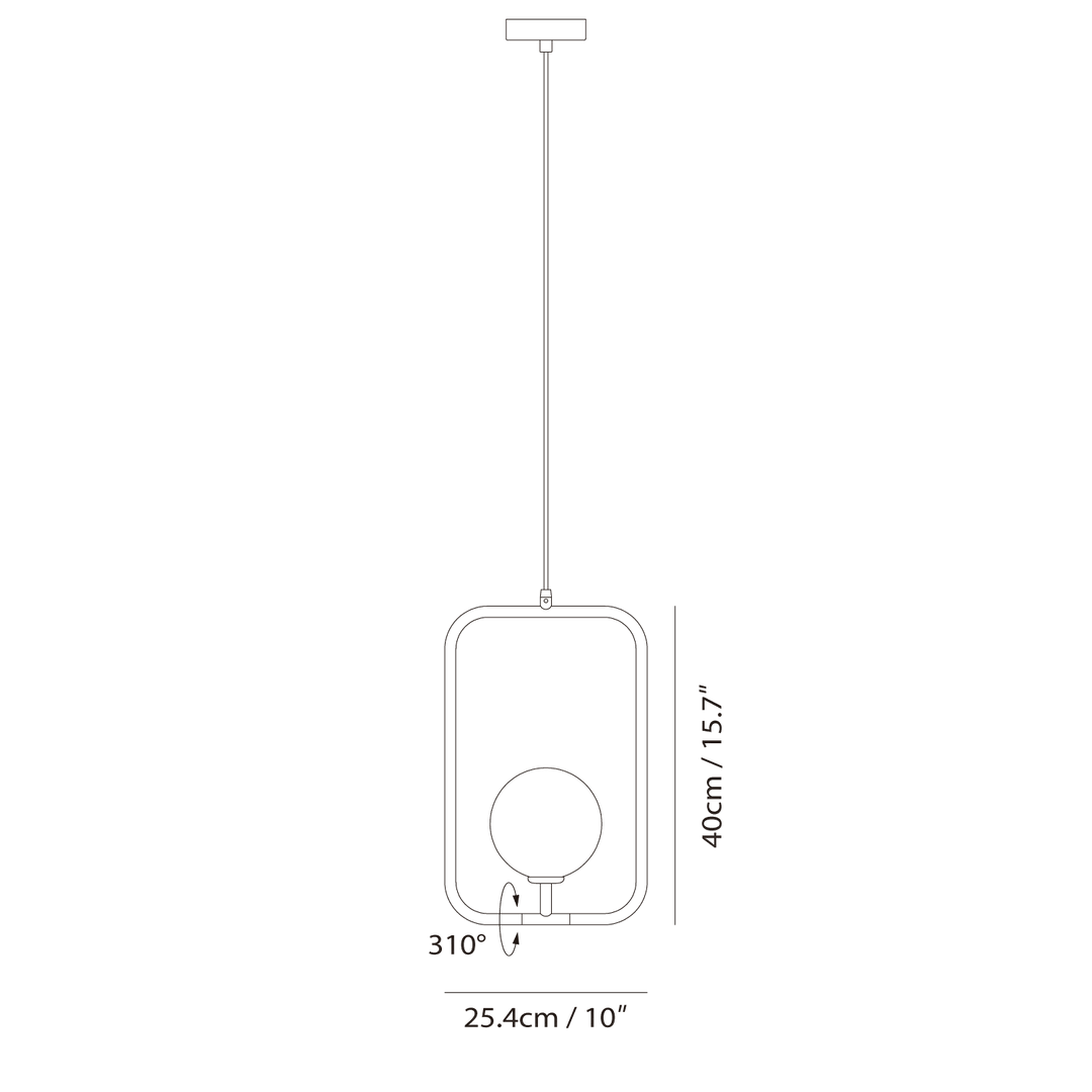 Sircle Pendant L by Seed Design, dimension drawing