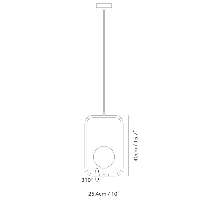 Sircle Pendant L by Seed Design, dimension drawing