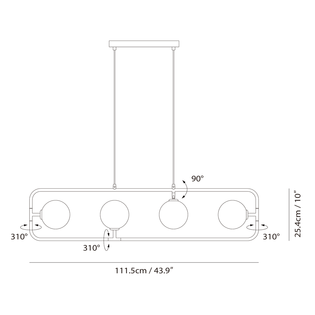Sircle Pendant PH4 by Seed Design, dimension drawing
