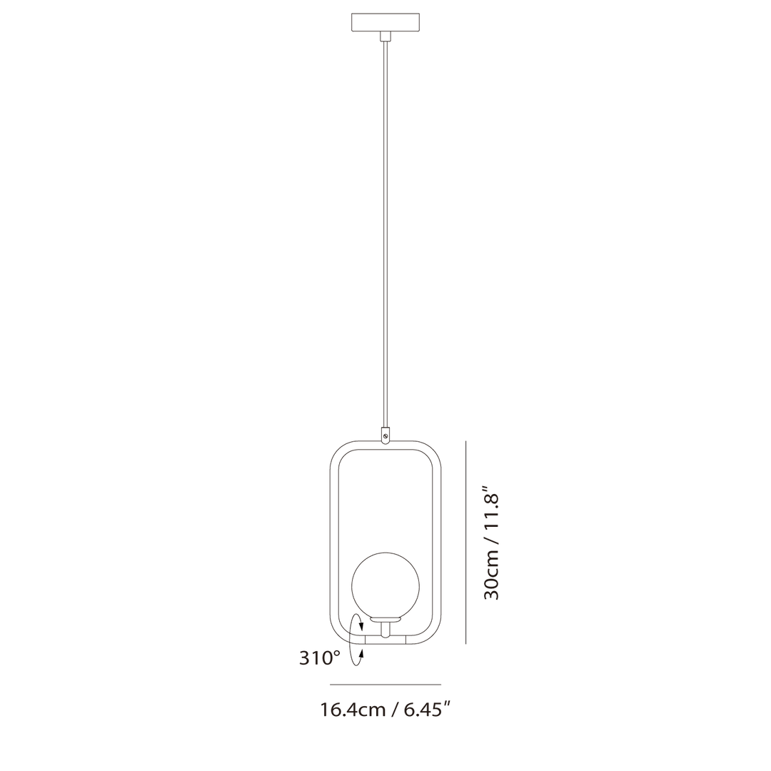 Sircle Pendant S by Seed Design, dimension drawing