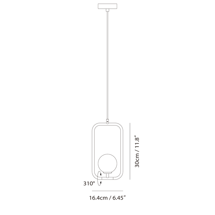 Sircle Pendant S by Seed Design, dimension drawing