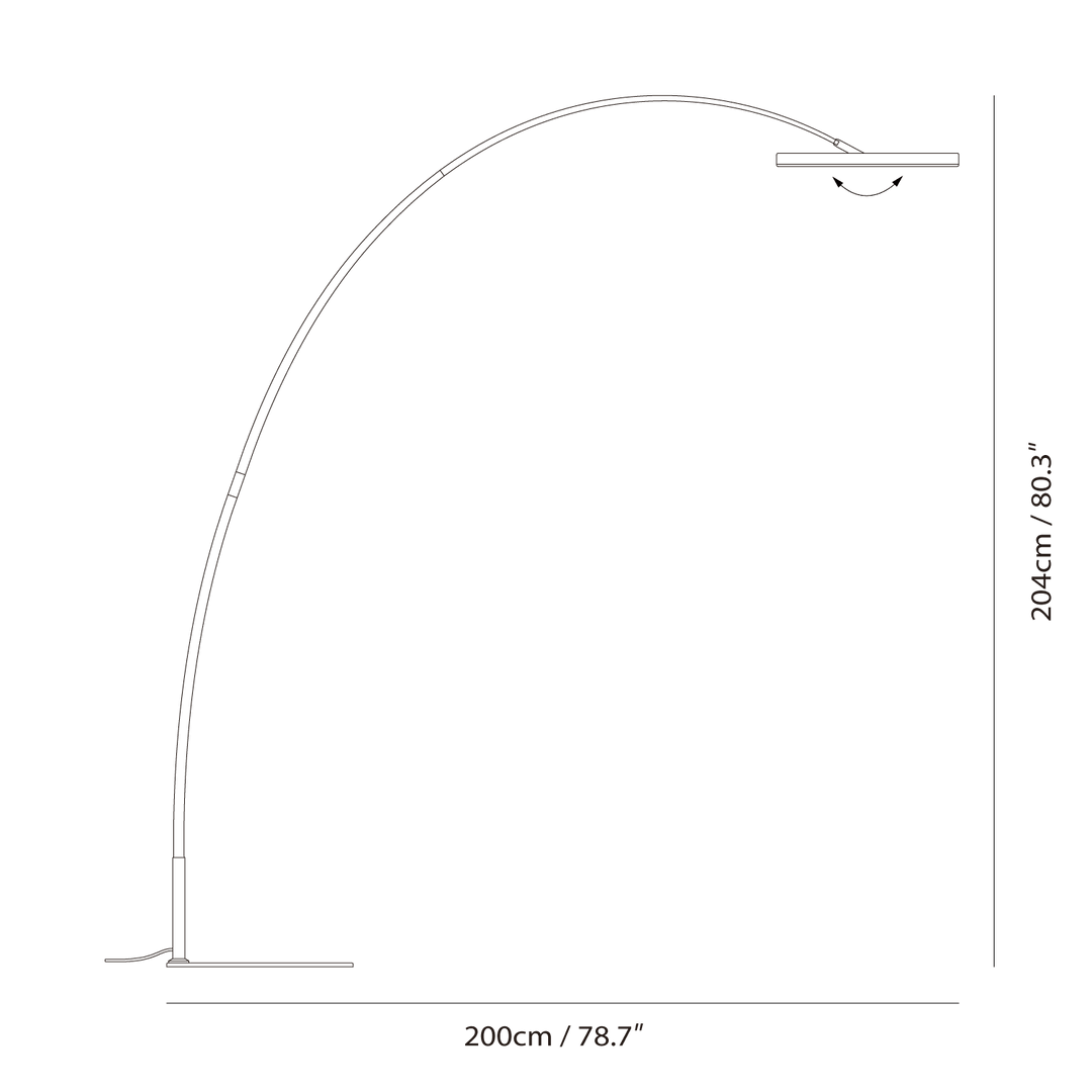 Sol Mega Floor Lamp by Seed Design, dimension drawing