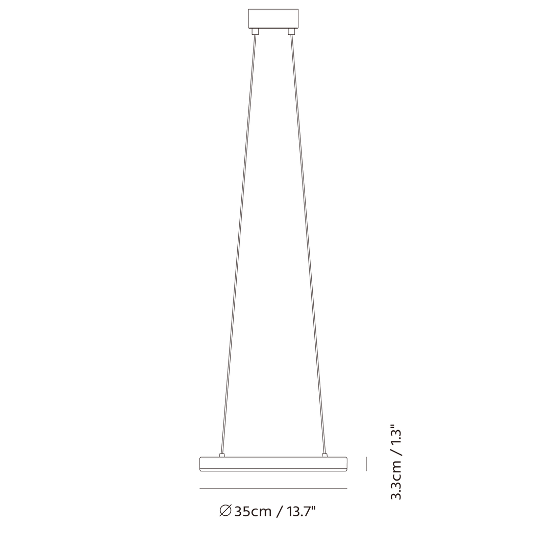 Sol Pendant S by Seed Design, dimension drawing