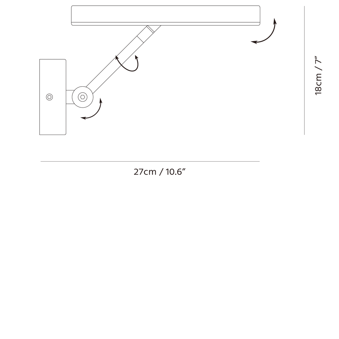 Sol Wall Sconce by Seed Design, dimension drawing
