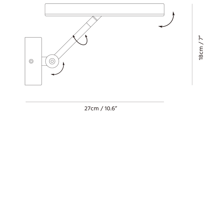 Sol Wall Sconce by Seed Design, dimension drawing