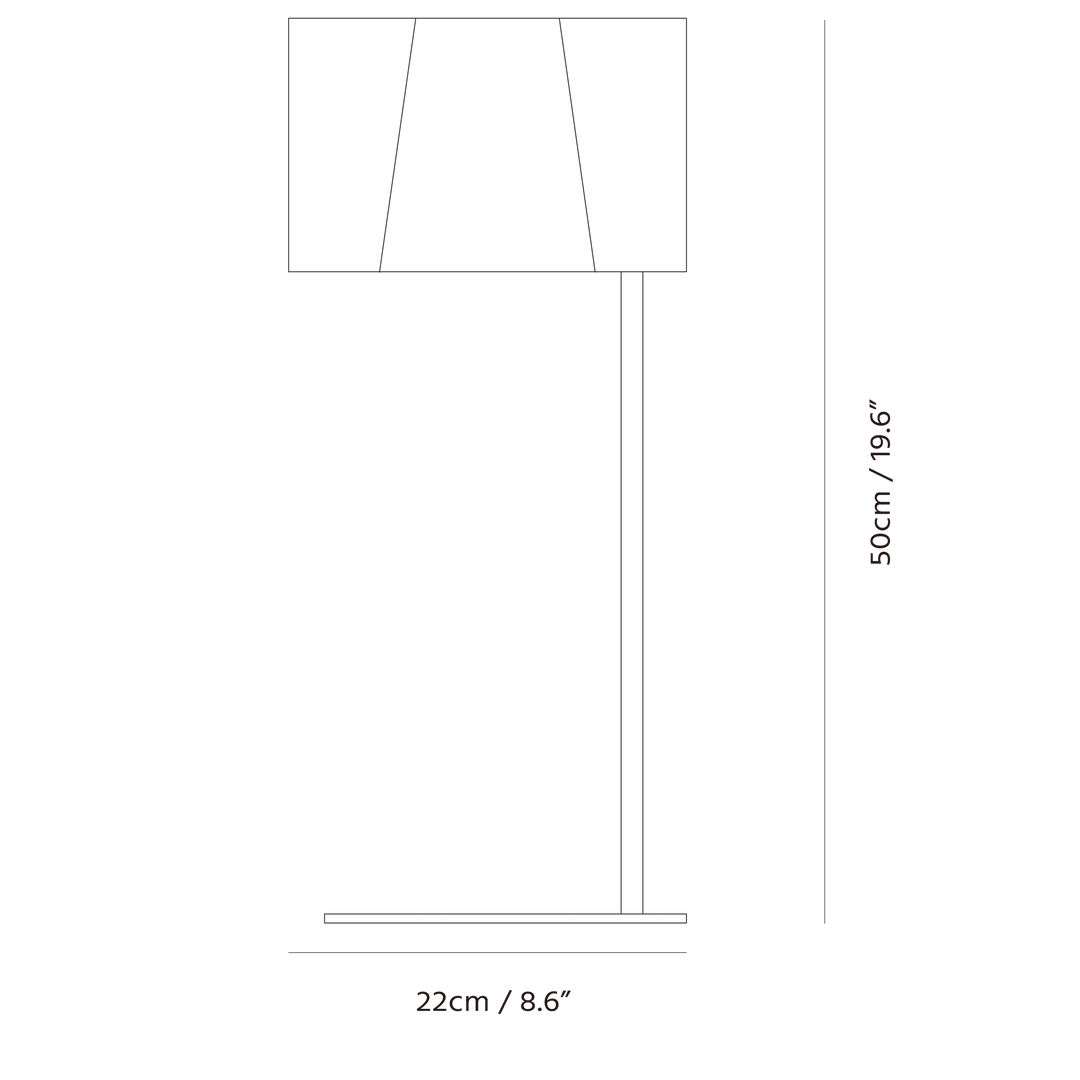 Zhe Table Lamp by Seed Design, dimension drawing