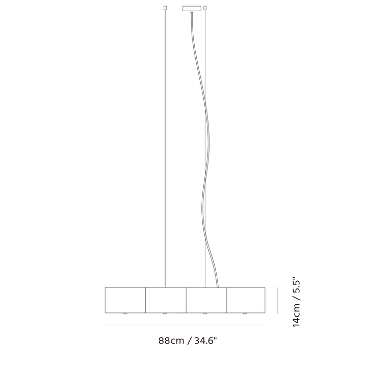 Zhe Pendant 4 by Seed Design, dimension drawing