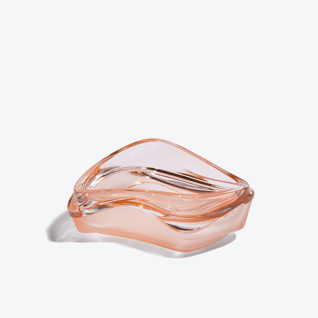 Plex Vessel, Set of 2 — Rose vessels stacked closed, side view on white