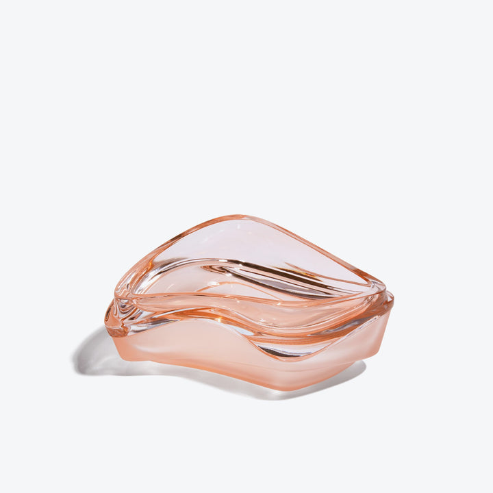 Plex Vessel, Set of 2 — Rose vessels stacked closed, side view on white