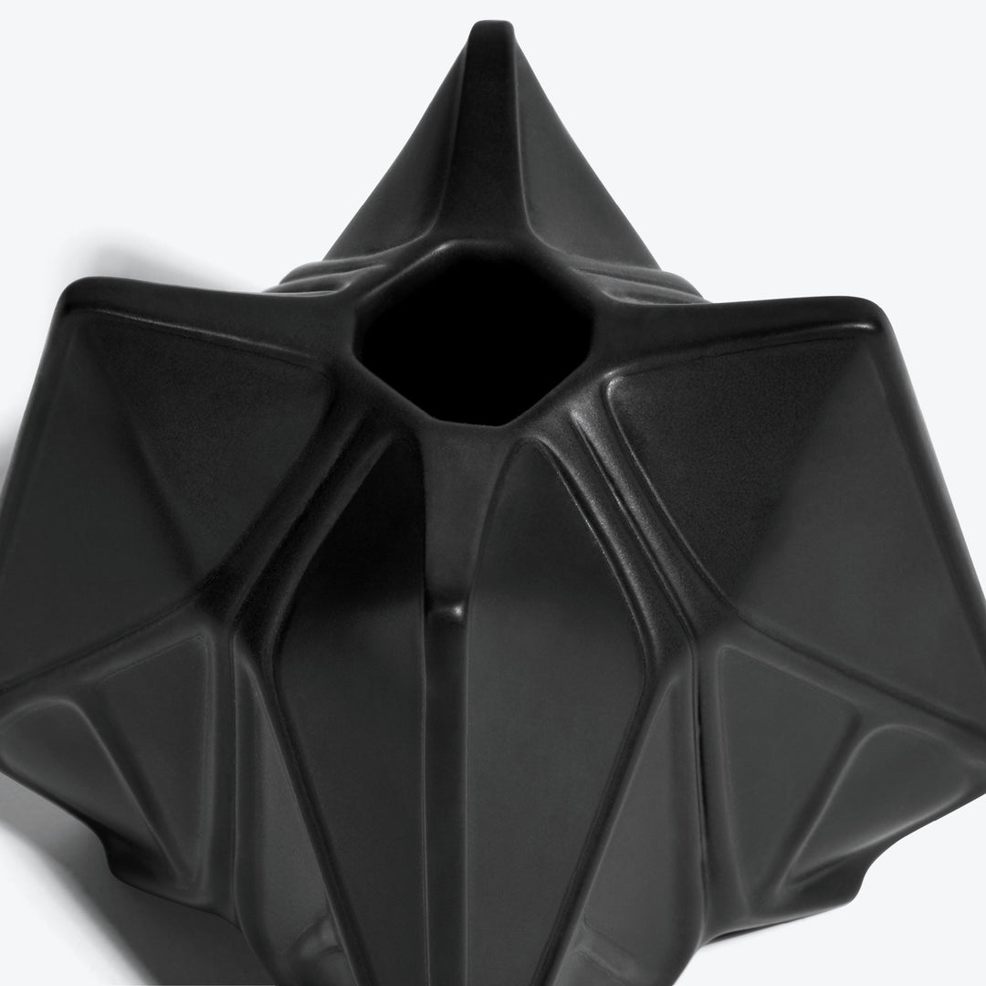 Prime Reed Diffuser — black matte finish, close-up of the faceted top and opening
