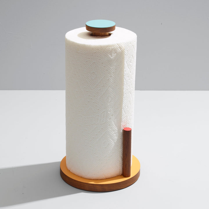The Paper Towel Keeper - Walnut/Orange
