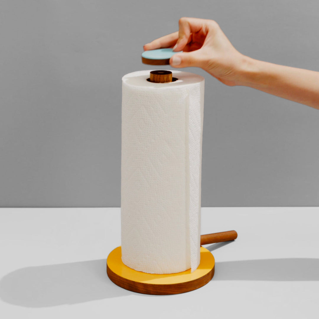 The Paper Towel Keeper - Walnut/Orange