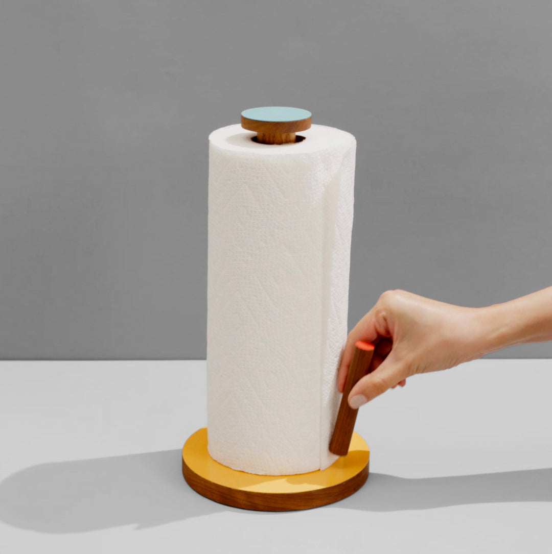 The Paper Towel Keeper - Walnut/Orange