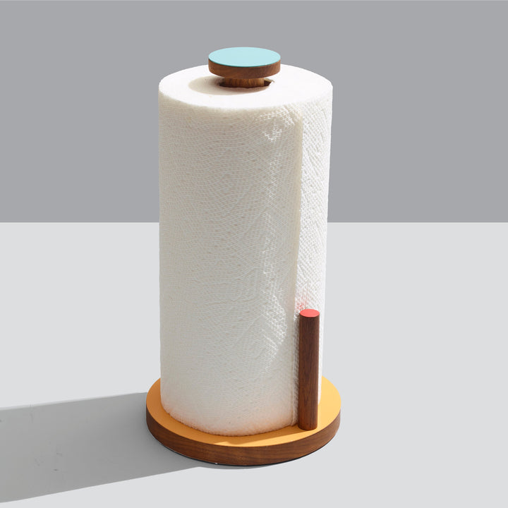 The Paper Towel Keeper - Walnut/Orange