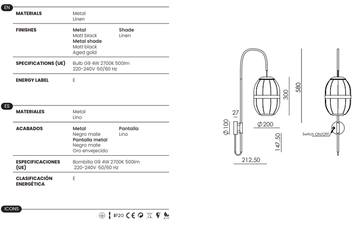 Pull Wall Lamp
