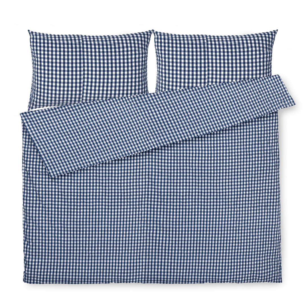 JUNA Bæk&amp;Bølge Duvet Cover Set, Dark Blue/White