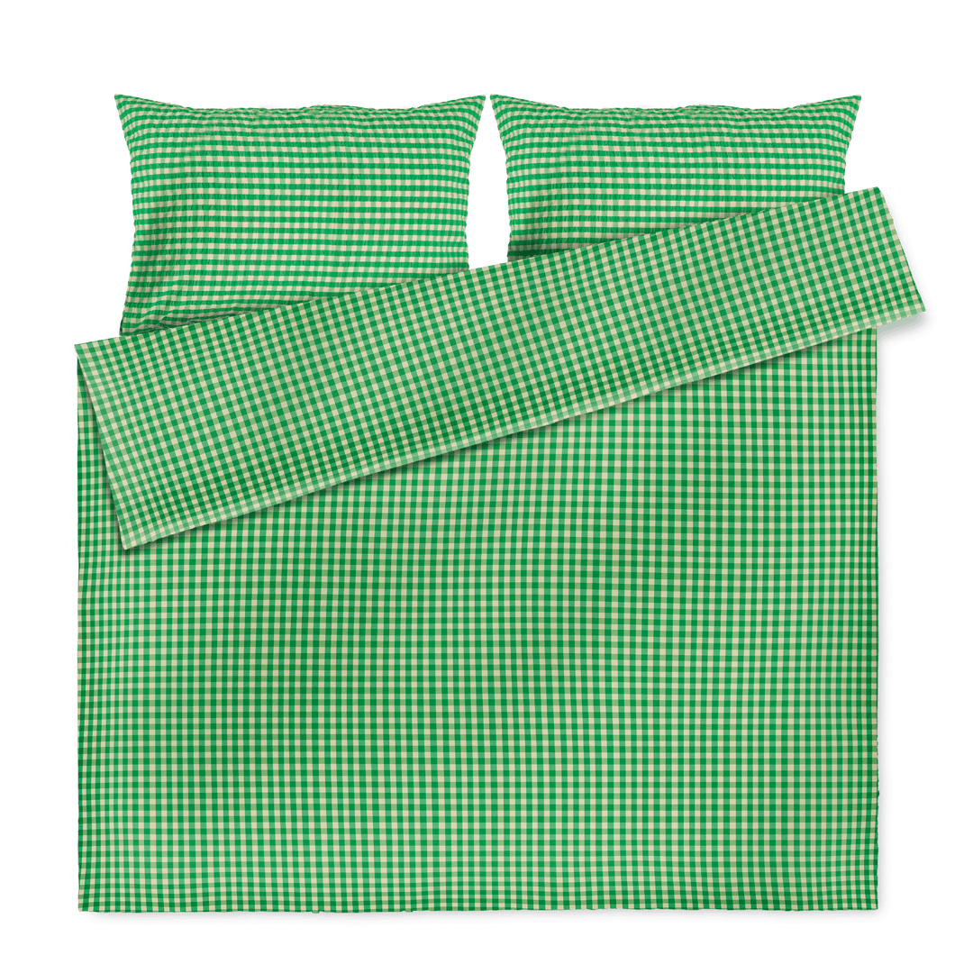 JUNA Bæk&amp;Bølge Duvet Cover Set, Green/Sand