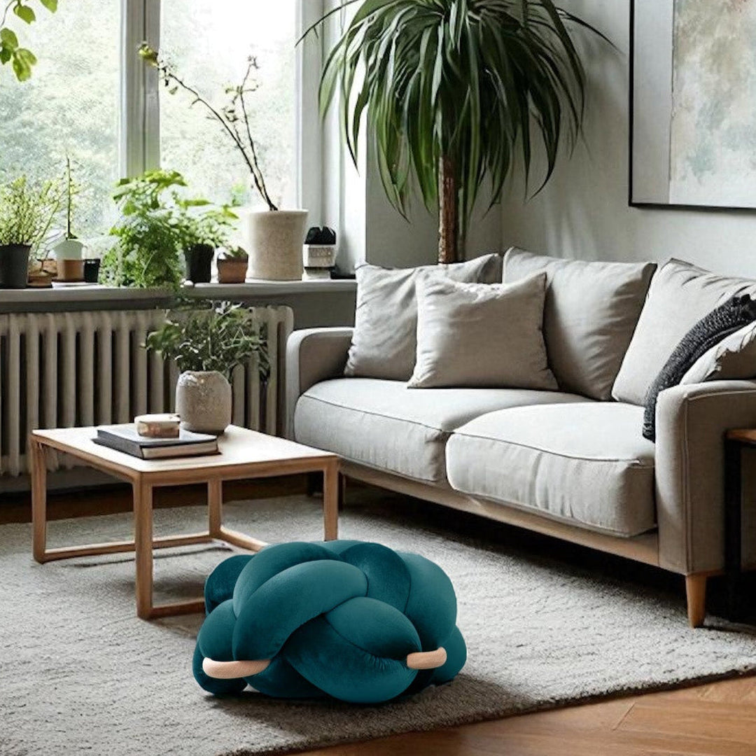 Knot Ottoman Petrol Medium