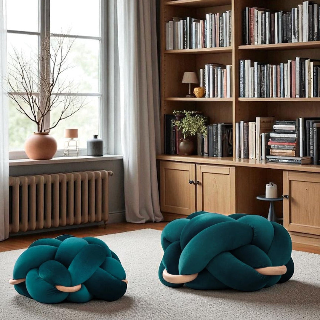 Knot Ottoman Petrol Large