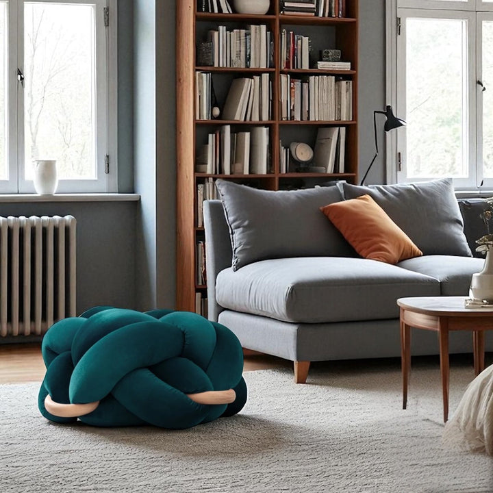 Knot Ottoman Petrol Large