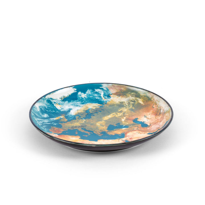 Seletti Cosmic Diner Earth Europe Tray, angled view of the tray&