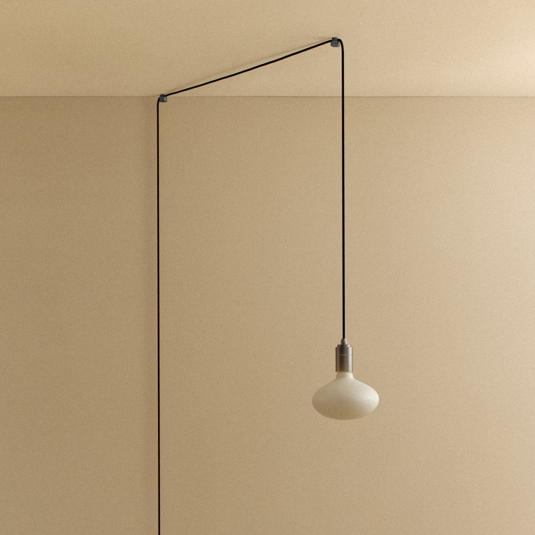 Oval Dim to Warm Plug-In Pendant in Graphite