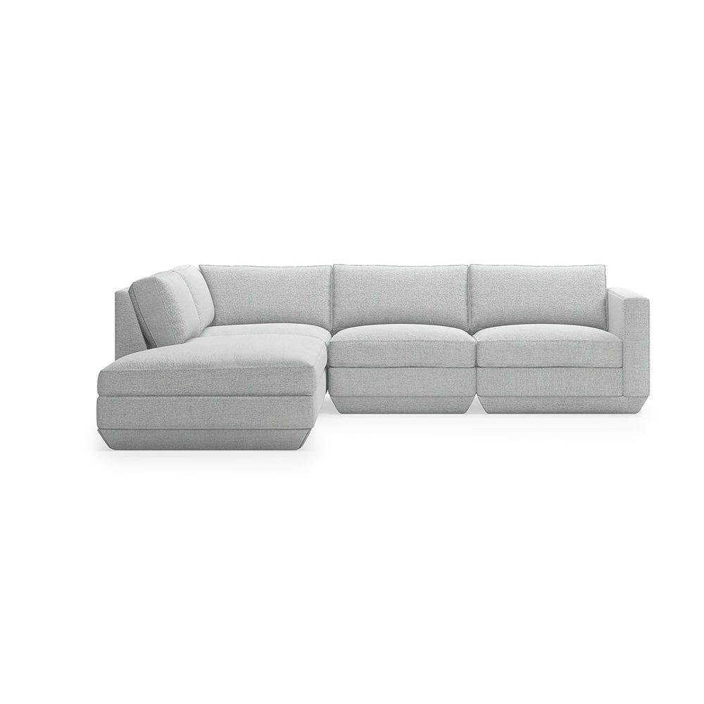 Modern gray sectional sofa with clean lines and plush upholstery