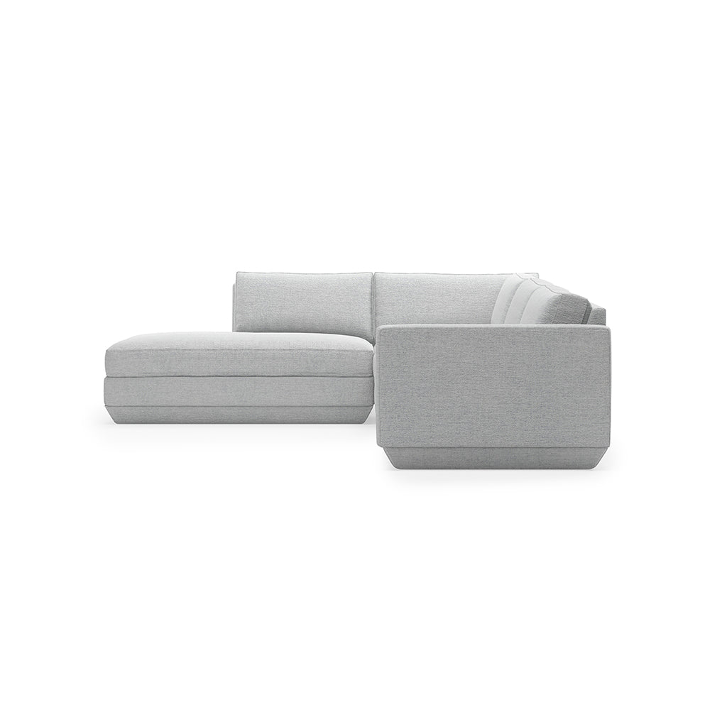 Modern gray sectional sofa with clean lines and plush upholstery