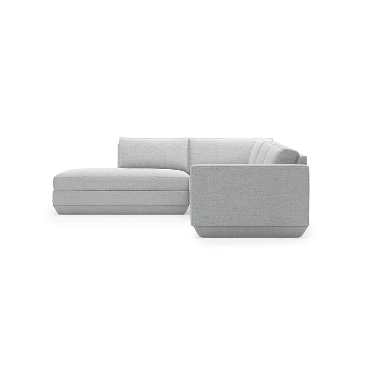 Modern gray sectional sofa with clean lines and plush upholstery