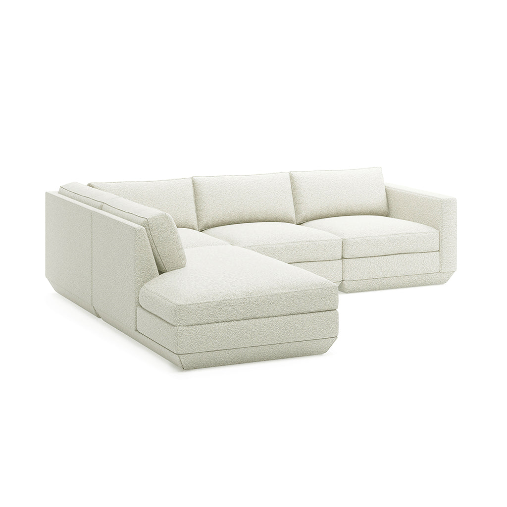 Elegant off-white sectional sofa with textured fabric and modern design