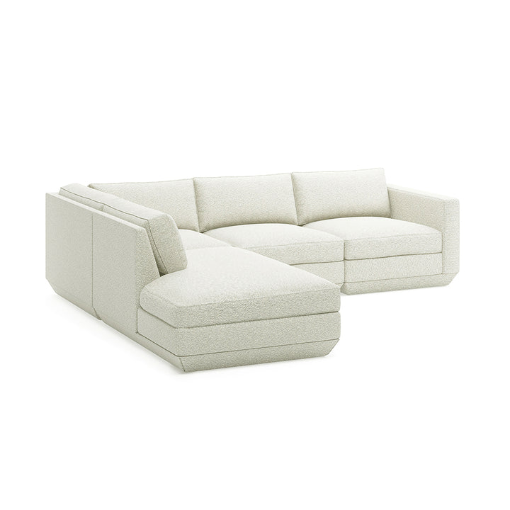 Elegant off-white sectional sofa with textured fabric and modern design