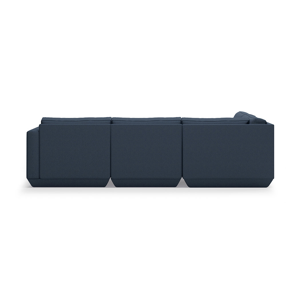 Navy modular sofa with clean lines and premium upholstery