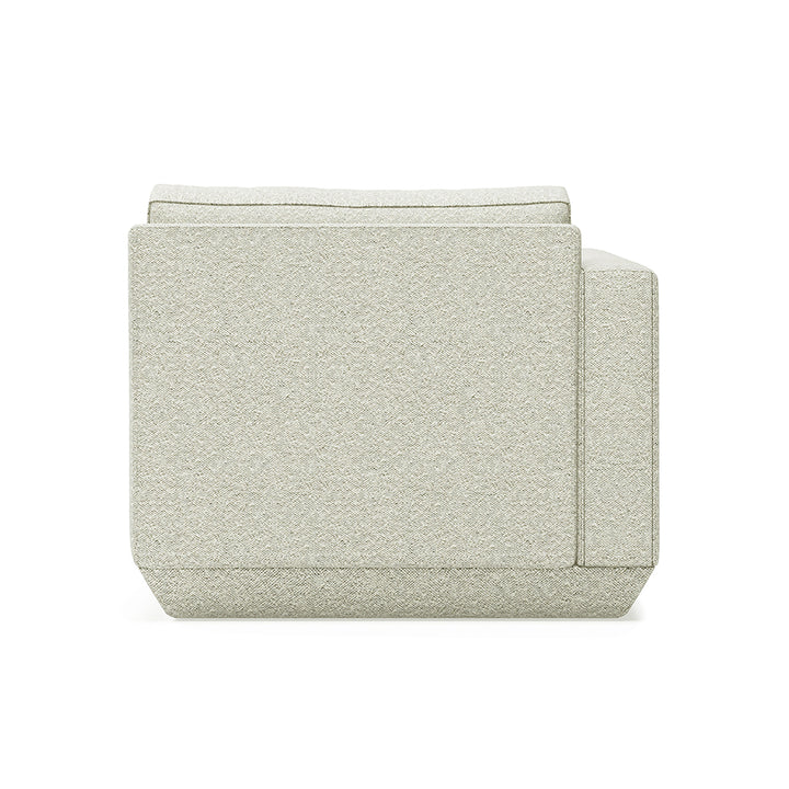 Elegant linen-upholstered armchair with clean lines and modern design