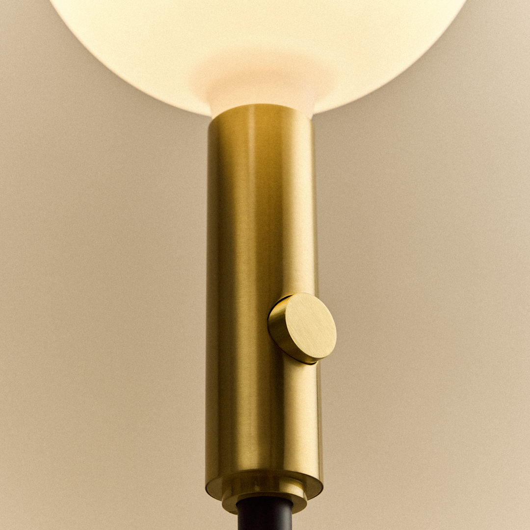 Poise Adjustable Floor Lamp in Brass