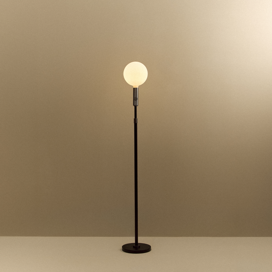Poise Adjustable Floor Lamp in Graphite + Sphere V
