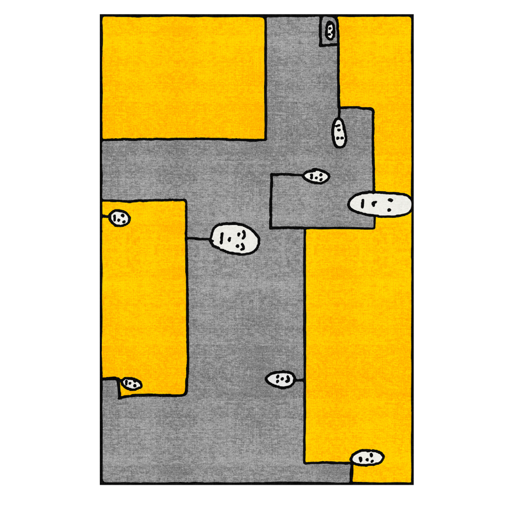 Carpet Dog Yellow Rectangular