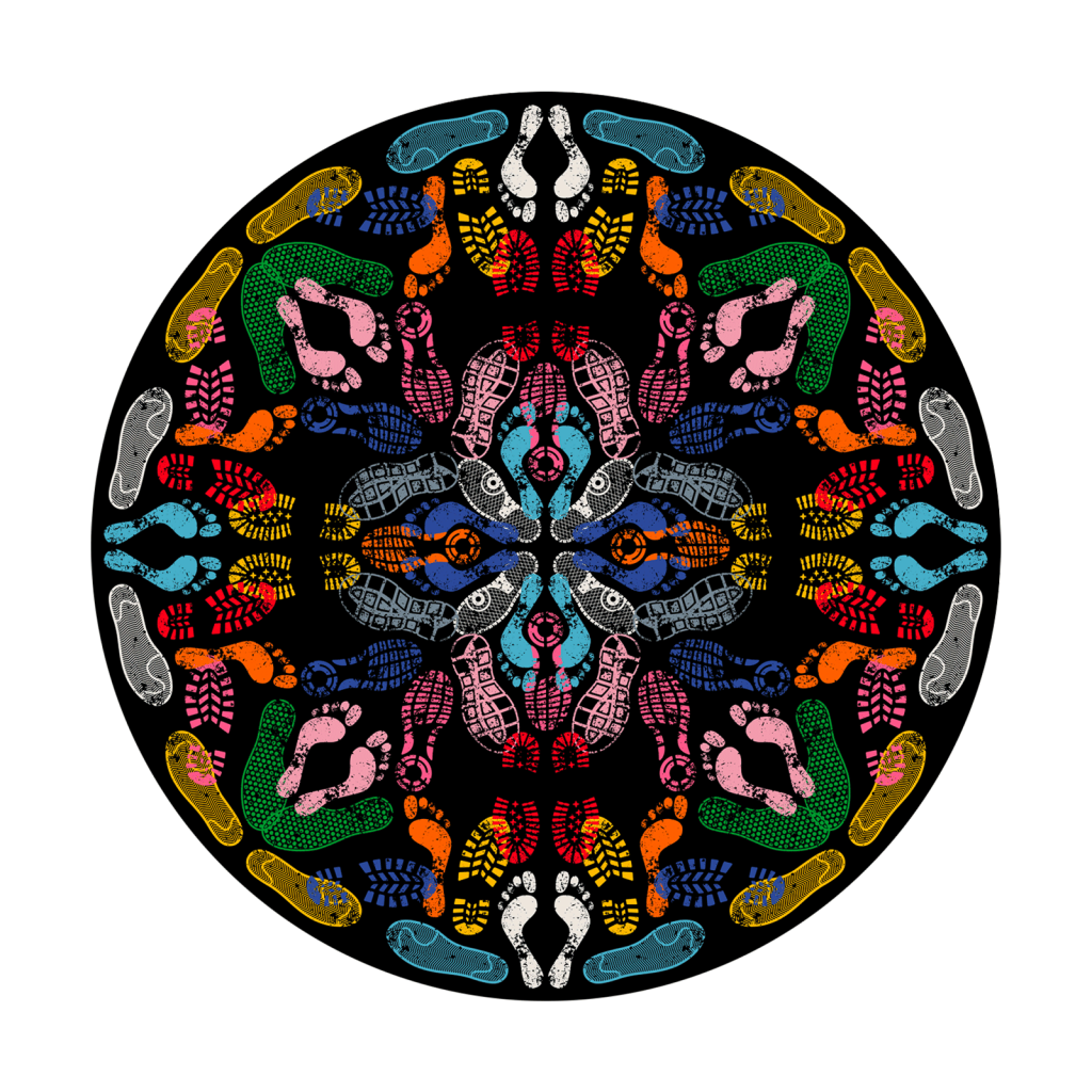 Carpet Let's Dance Human Traces Dark Round Dark Round design Nynke Tynagel