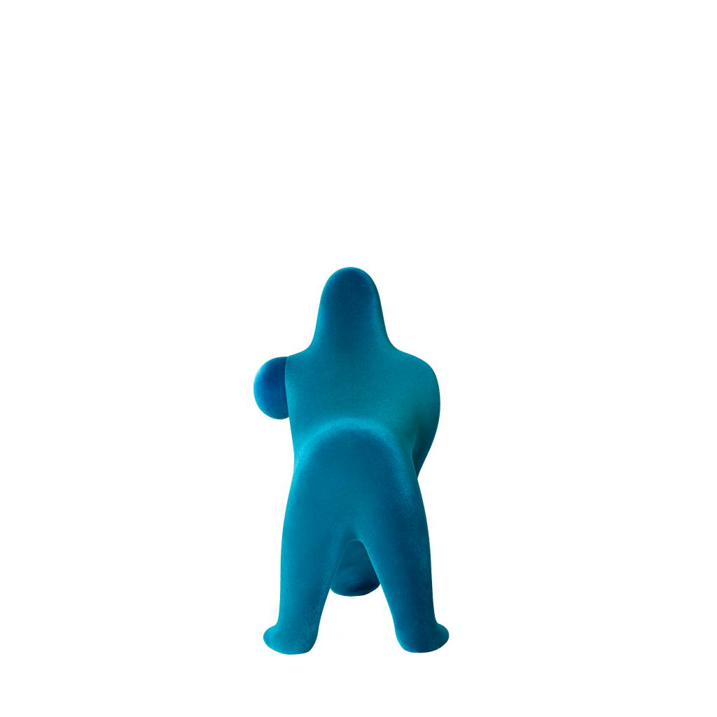 Kong XS Velvet Finish Light Blue design Stefano Giovannoni