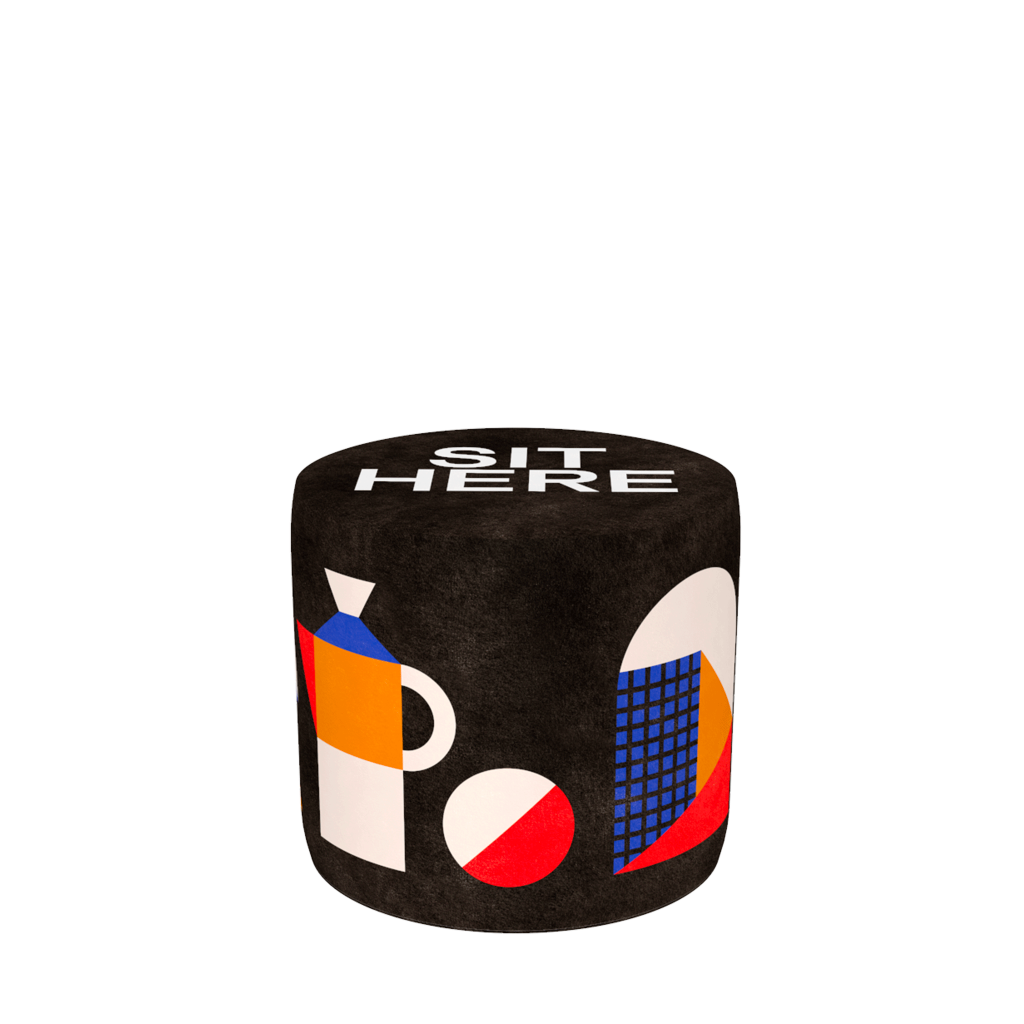 Pouf Oggian Sit Here Black S  design Marco Oggian