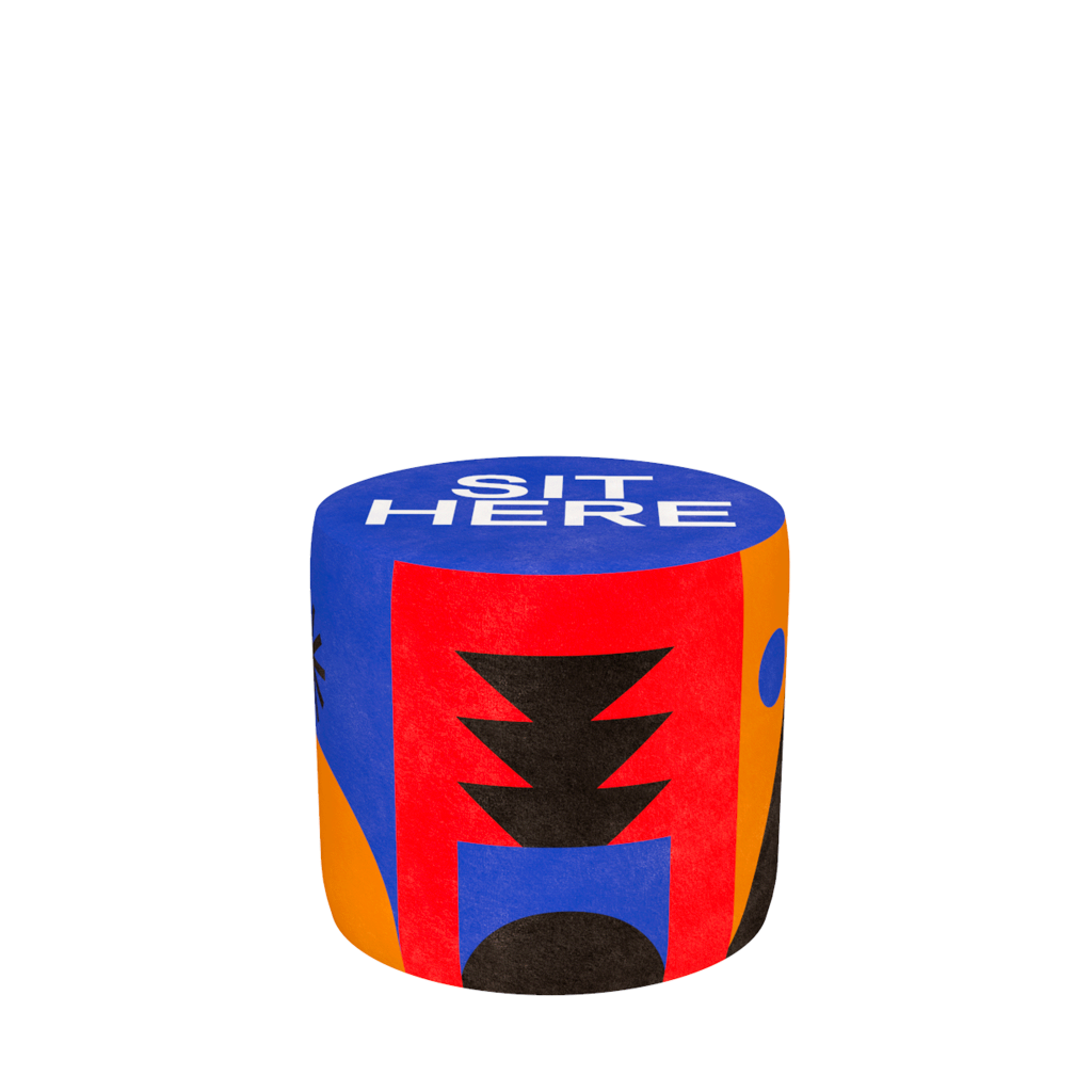 Pouf Oggian Sit Here Blue Denim S  design Marco Oggian