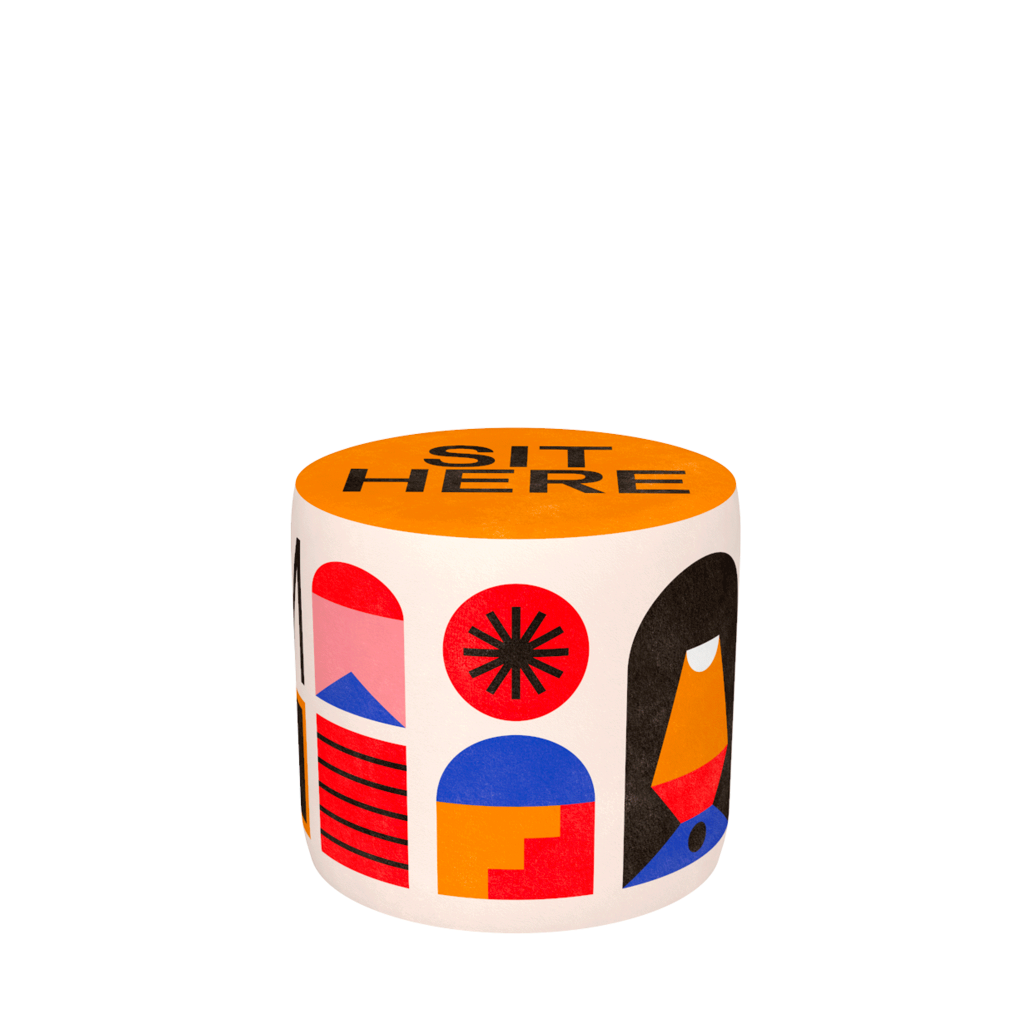 Pouf Oggian Sit Here Orange S  design Marco Oggian