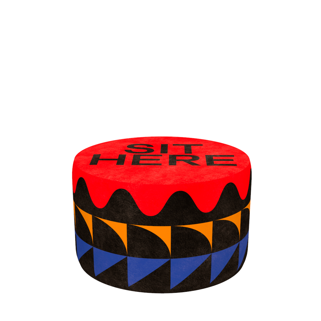 Pouf Oggian Sit Here Red M  design Marco Oggian