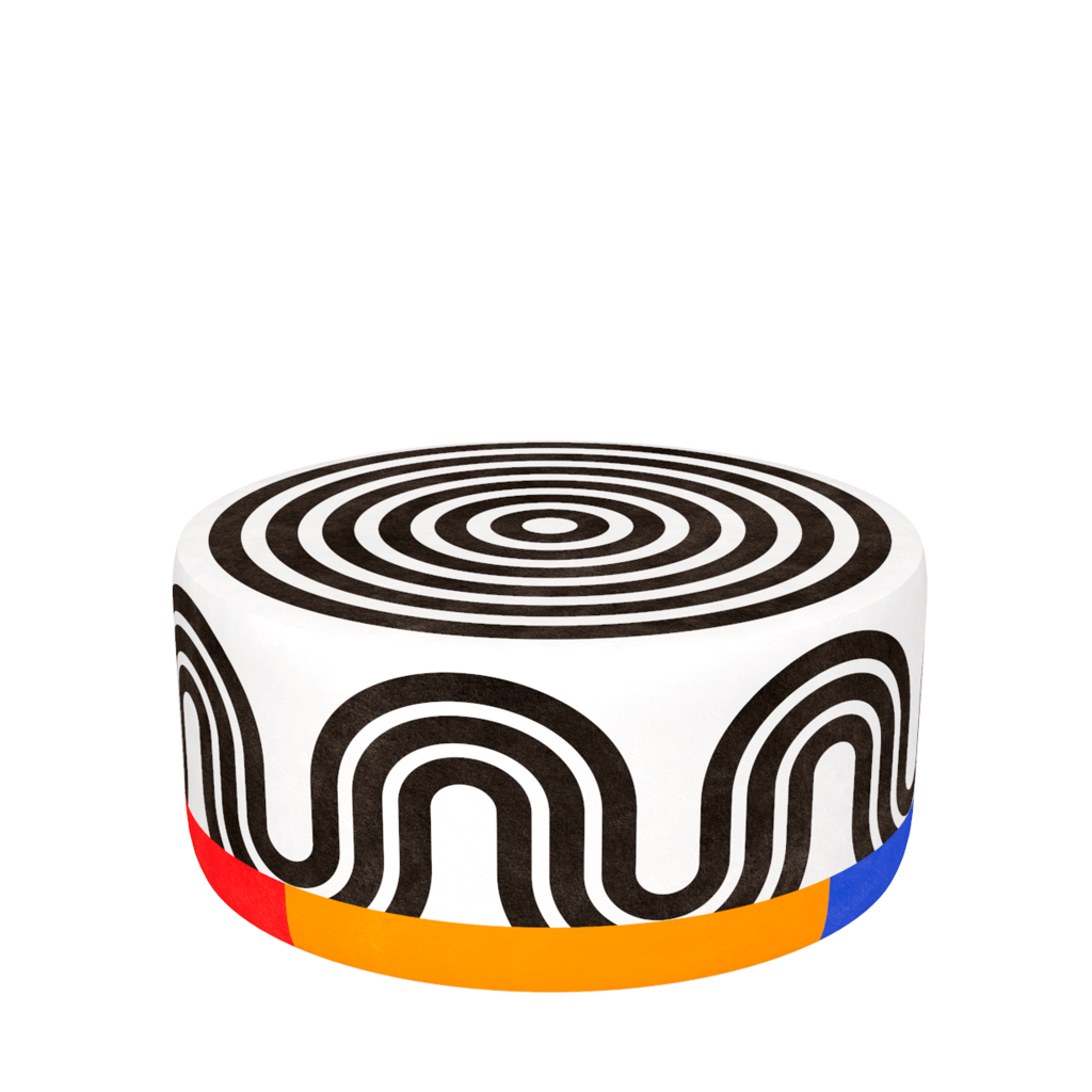 Pouf Oggian Spyral White L  design Marco Oggian