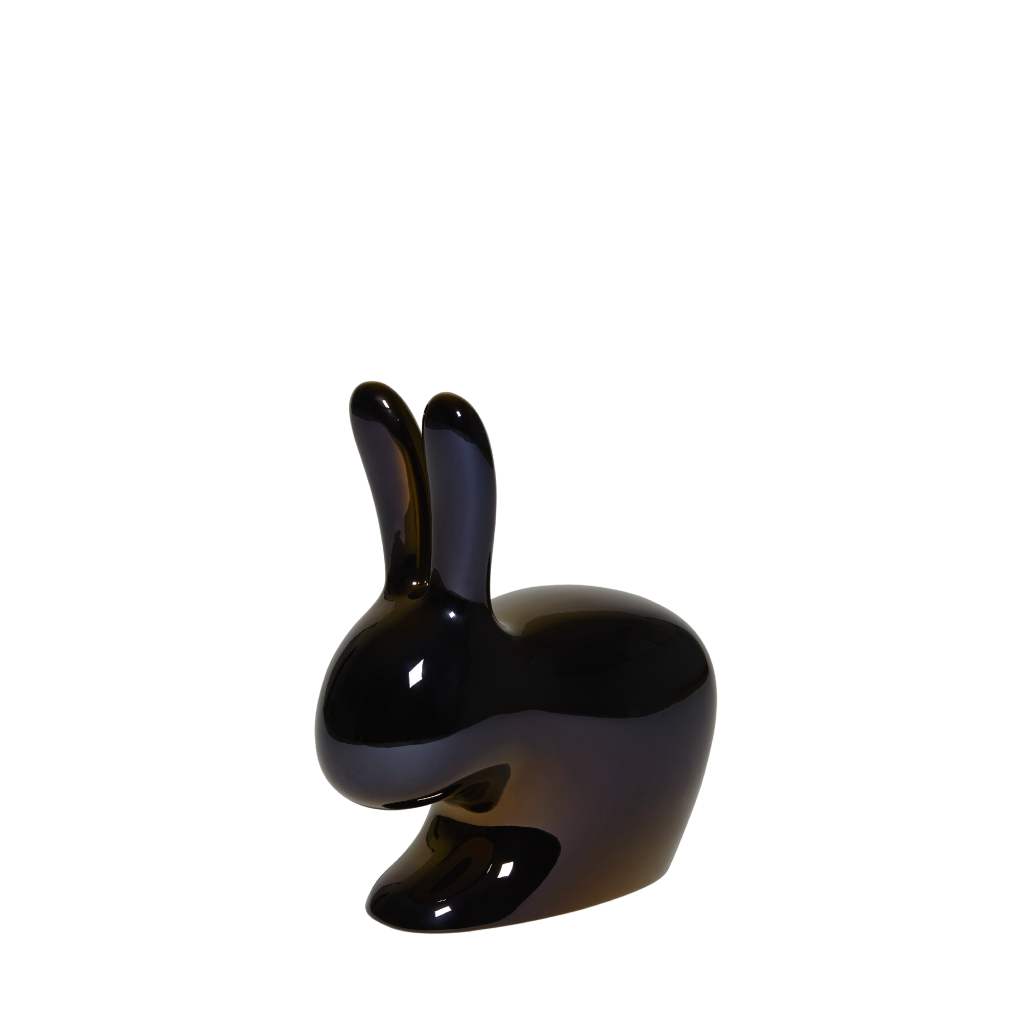 Rabbit Chair Baby Metal Finish Black Pearl design Stefano Giovannoni