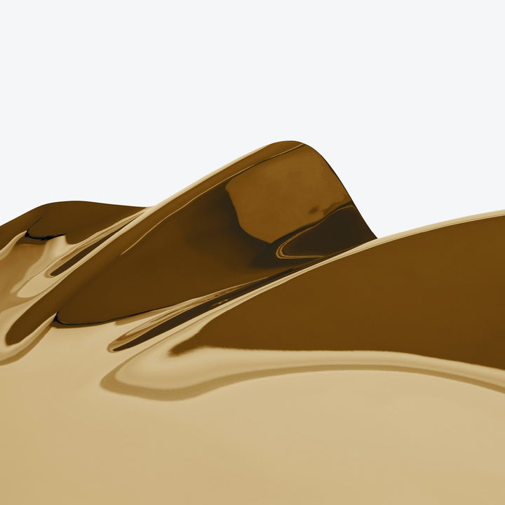 Serenity Platter — medium gold finish, close-up detail of the rippled, folded edge