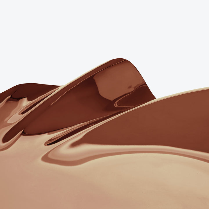 Serenity Platter — medium Rose Gold finish, close-up detail of the rippled, folded edge