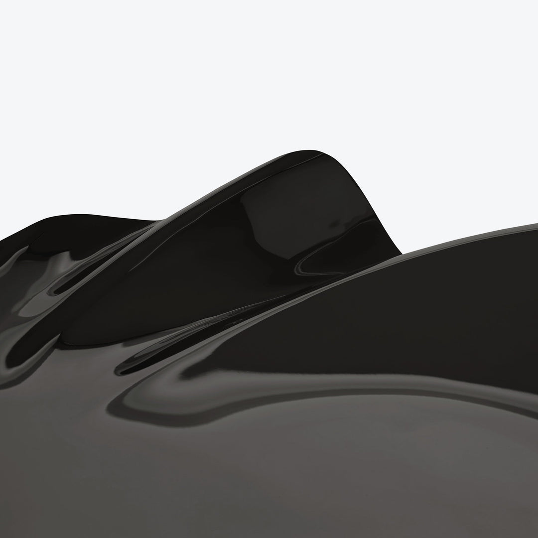 Serenity Platter — large black finish, close-up detail of the glossy rippled edge